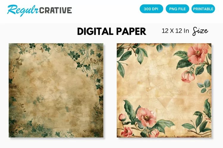 Vintage Seamless Digital Paper, Vintage Background