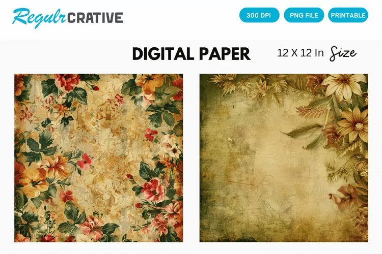 Vintage Seamless Digital Paper, Vintage Background
