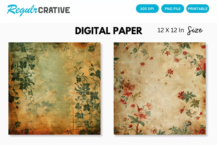 Vintage Seamless Digital Paper, Vintage Background