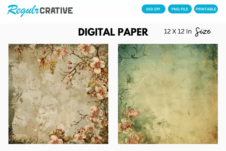 Vintage Seamless Digital Paper, Vintage Background