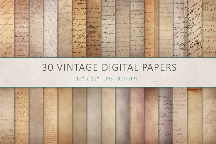 Vintage digital paper, old paper textures