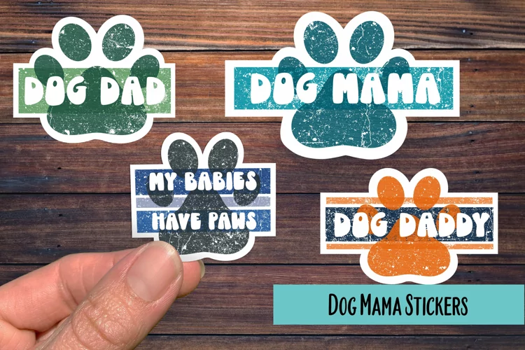 Vintage Dog Mama PNG Sticker Pack
