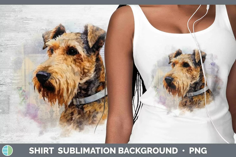 Vintage Dogs Airedale Terrier Dog Shirt Sublimation Sublimat