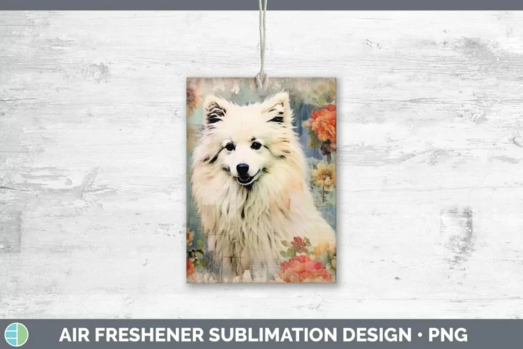 Vintage Dogs American Eskie Dog Air Freshener Sublimation Ca