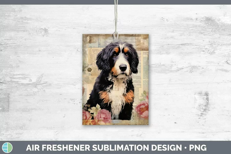 Vintage Dogs Bernedoodle Dog Air Freshener Sublimation Car F