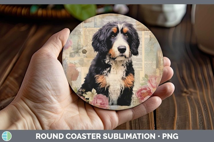 GorgeousVintage Dogs Round Coaster design.