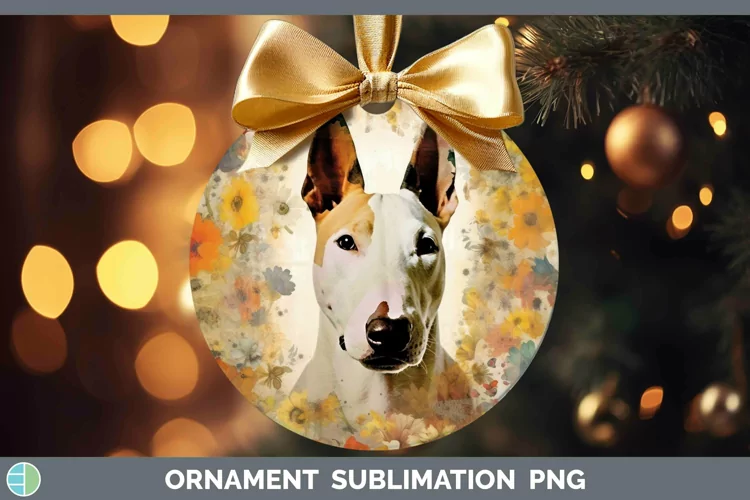 Vintage Dogs Bull Terrier Dog Ornament Sublimation Bauble De