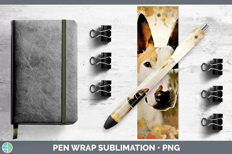Vintage Dogs Bull Terrier Dog Pen Wrap Sublimation Pen Desig