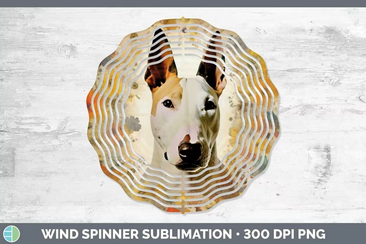 Vintage Dogs Bull Terrier Dog Wind Spinner Sublimation Spinn