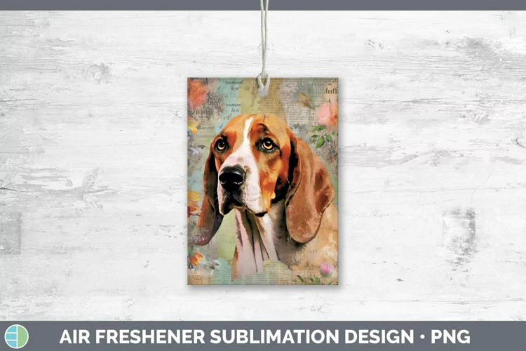 Vintage Dogs English Coonhound Dog Air Freshener Sublimation
