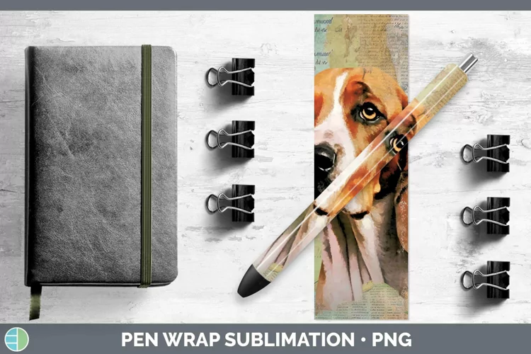 Vintage Dogs English Coonhound Dog Pen Wrap Sublimation Pen