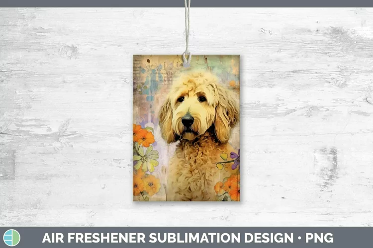 Vintage Dogs Goldendoodle Dog Air Freshener Sublimation Car