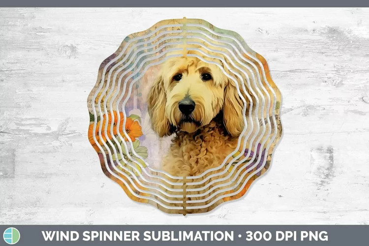 Vintage Dogs Goldendoodle Dog Wind Spinner Sublimation Spinn