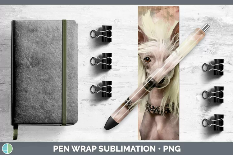 Vintage Dogs Hairless Chinese Crested Dog Pen Wrap Sublimati