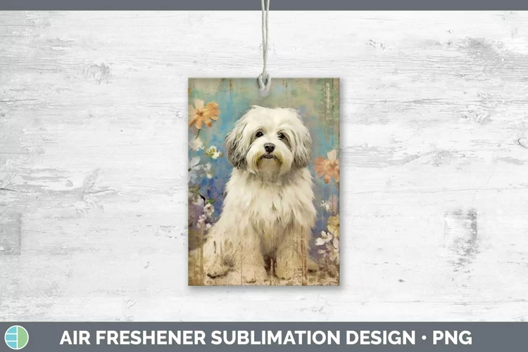 Vintage Dogs Havanese Dog Air Freshener Sublimation Car Fres