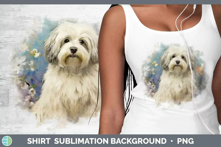 Vintage Dogs Havanese Dog Shirt Sublimation Sublimation Back