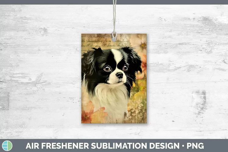 Vintage Dogs Japanese Chin Dog Air Freshener Sublimation Car