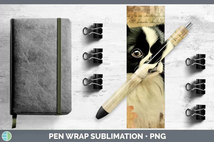 Vintage Dogs Japanese Chin Dog Pen Wrap Sublimation Pen Desi