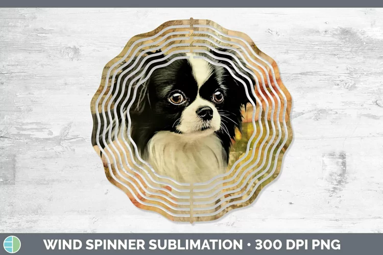 Vintage Dogs Japanese Chin Dog Wind Spinner Sublimation Spin