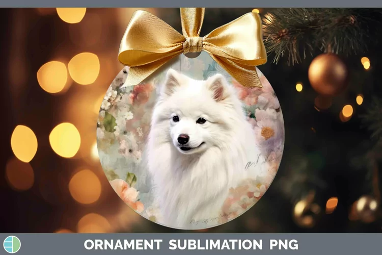 Vintage Dogs Japanese Spitz Dog Ornament Sublimation Bauble