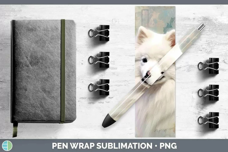 Vintage Dogs Japanese Spitz Dog Pen Wrap Sublimation Pen Des