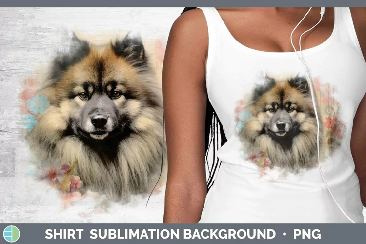 Vintage Dogs Keeshond Dog Shirt Sublimation Sublimation Back