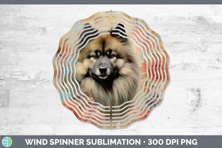 Vintage Dogs Keeshond Dog Wind Spinner Sublimation Spinner D