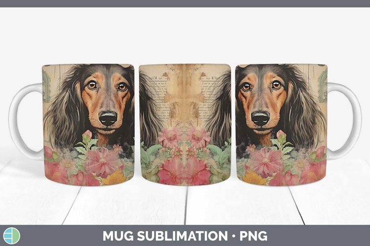 GorgeousVintage Dogs Mug Wrap design.