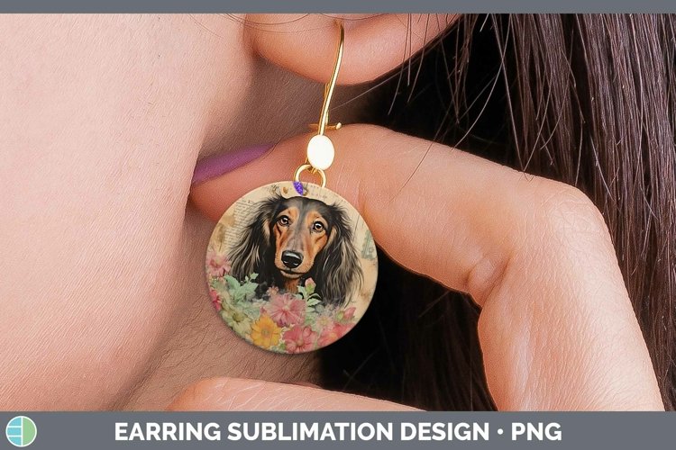GorgeousVintage Dogs Round Earrings design.