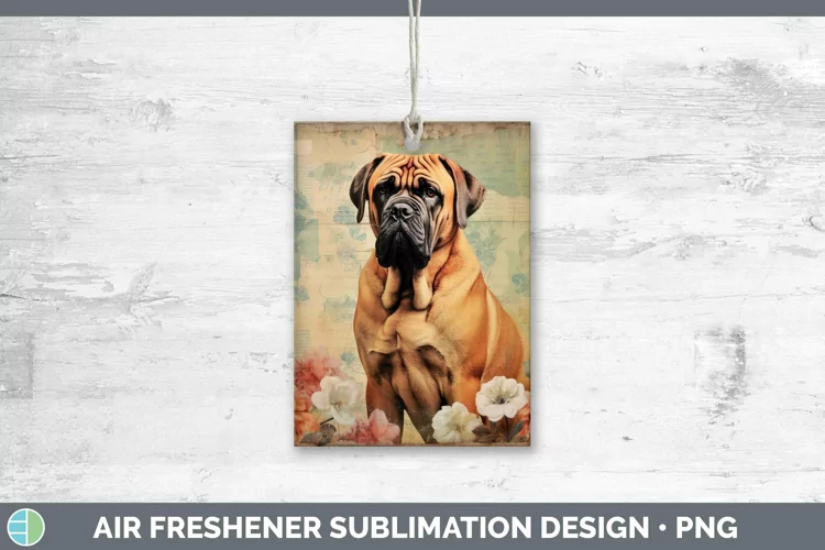Vintage Dogs Mastiff Air Freshener Sublimation Car Freshener