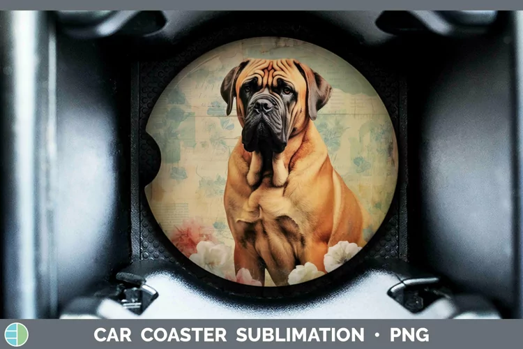 Vintage Dogs Mastiff Car Coaster Sublimation Coaster Designs