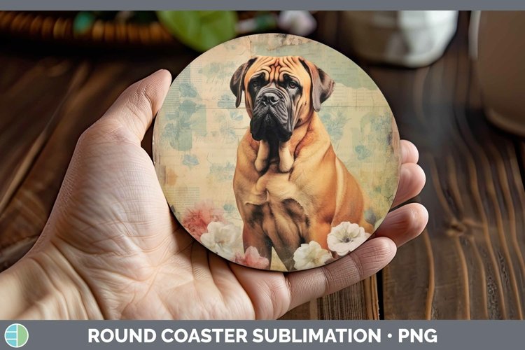 GorgeousVintage Dogs Round Coaster design.
