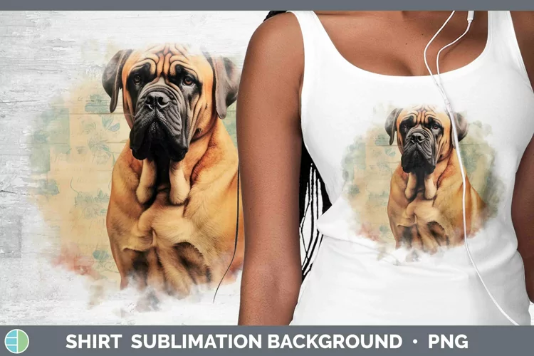Vintage Dogs Mastiff Shirt Sublimation Sublimation Backgroun