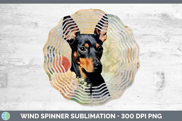 Vintage Dogs Miniature Pinscher Wind Spinner Sublimation Spi