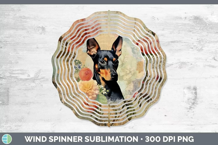 Vintage Dogs Miniature Pinscher Wind Spinner Sublimation Spi