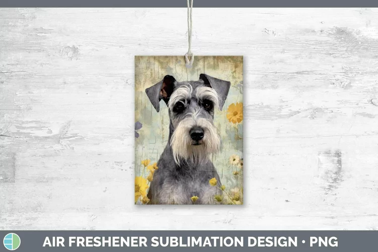 Vintage Dogs Miniature Schnauzer Dog Air Freshener Sublimati