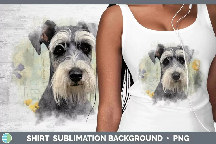 Vintage Dogs Miniature Schnauzer Dog Shirt Sublimation Subli