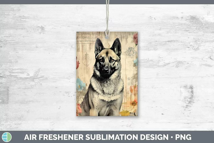Vintage Dogs Norwegian Elkhound Dog Air Freshener Sublimatio