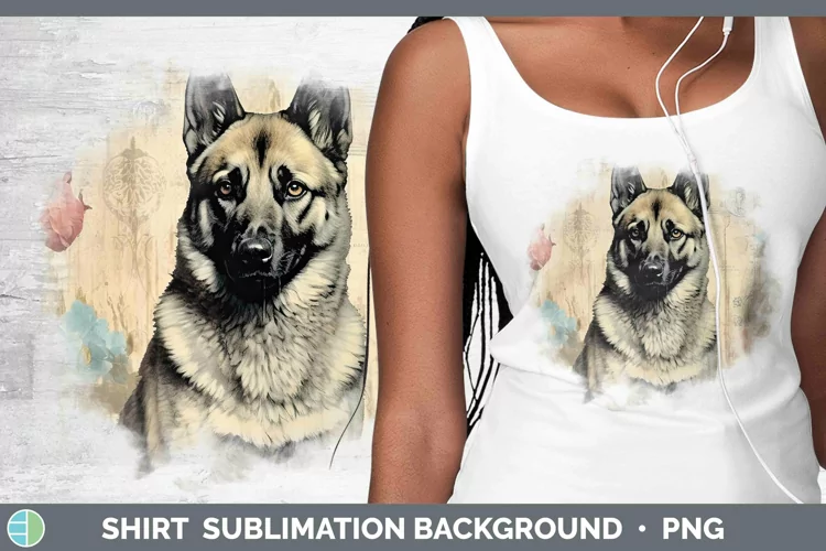 Vintage Dogs Norwegian Elkhound Dog Shirt Sublimation Sublim