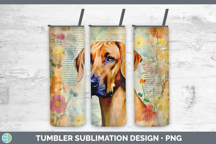 Vintage Dogs Rhodesian Ridgeback Tumbler Sublimation 20 oz S