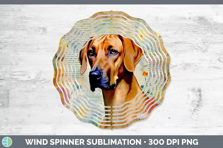 Vintage Dogs Rhodesian Ridgeback Wind Spinner Sublimation Sp