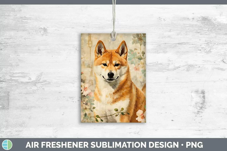 Vintage Dogs Shiba Inu Air Freshener Sublimation Car Freshen