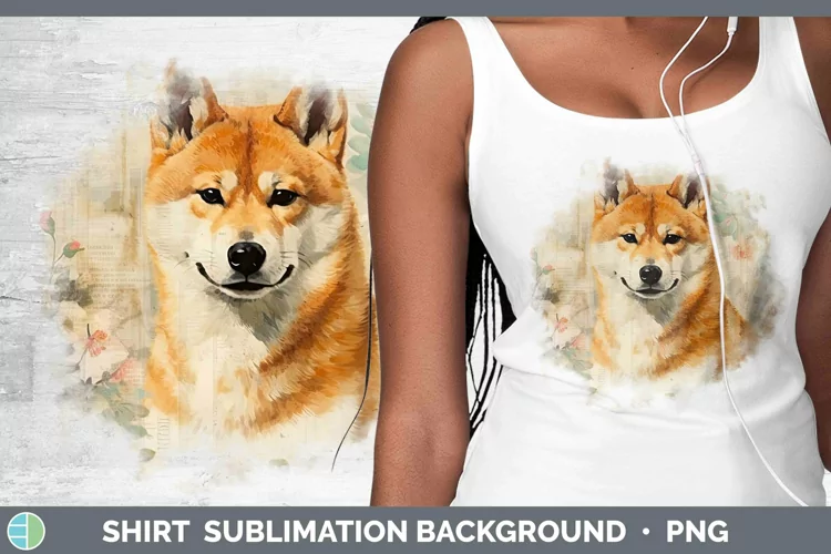 Vintage Dogs Shiba Inu Shirt Sublimation Sublimation Backgro