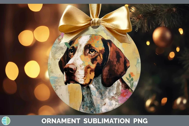 Vintage Dogs Shorthaired Pointer Ornament Sublimation Bauble