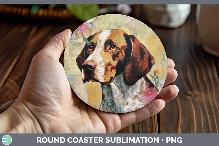 GorgeousVintage Dogs Round Coaster design.