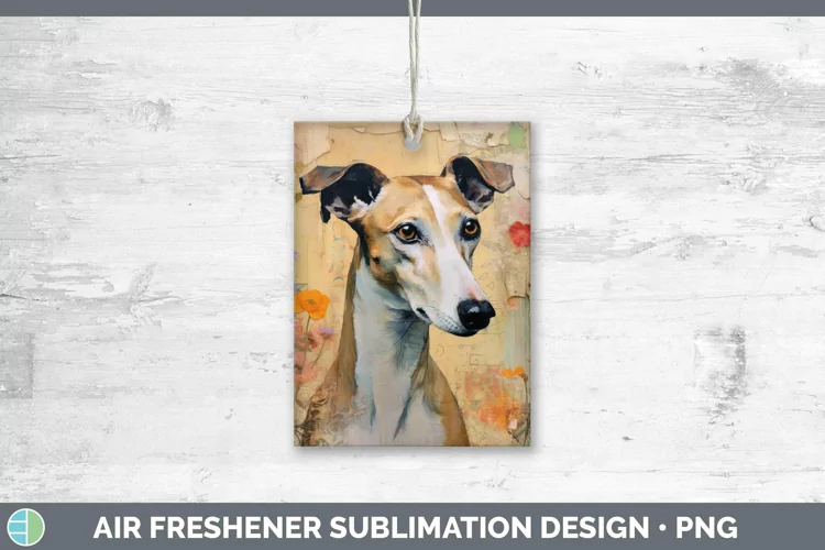 Vintage Dogs Whippet Air Freshener Sublimation Car Freshener