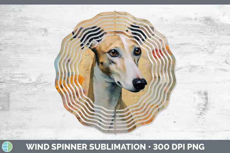 Vintage Dogs Whippet Wind Spinner Sublimation Spinner Design