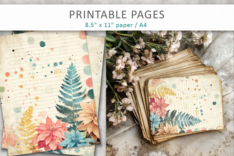 junk journal pages, old paper printables