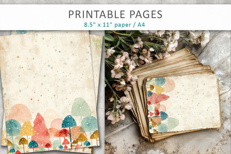 junk journal pages, scrapbooking papers