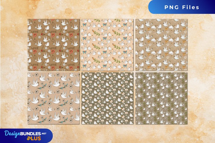 Vintage Dove Seamless Pattern Paper Pack